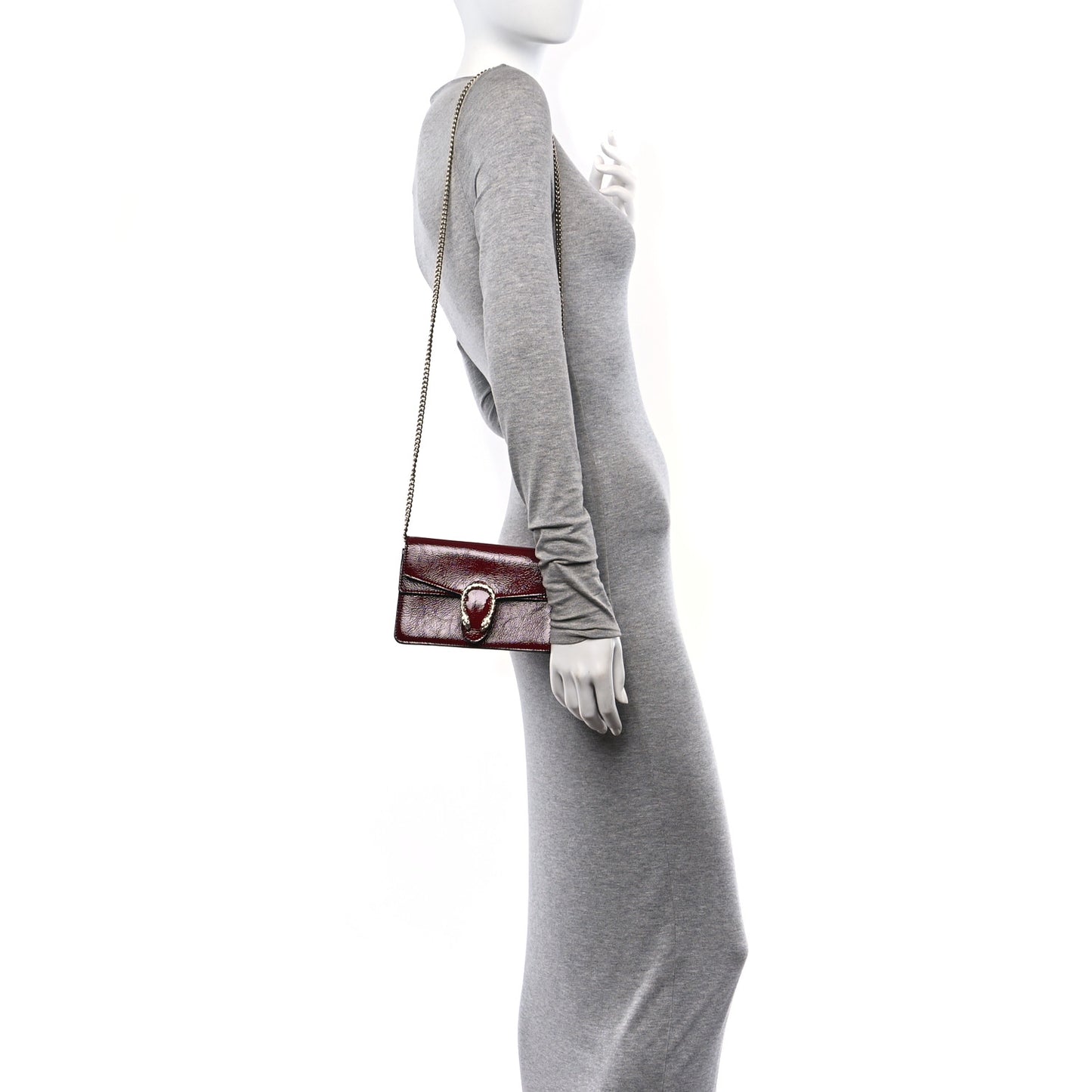 Crinkled Patent Mini Dionysus Shoulder Bag Rosso Ancora Red