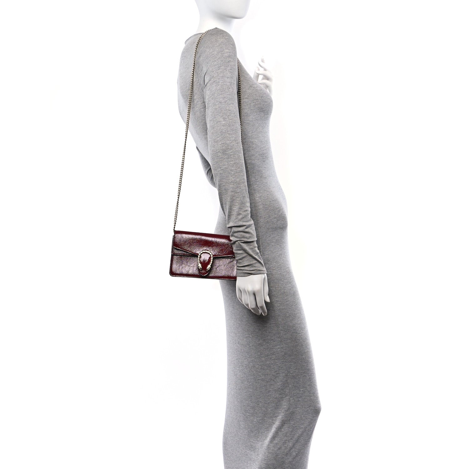 Gucci Crinkled Patent Mini Dionysus Shoulder Bag Rosso Ancora Red 2 of 10