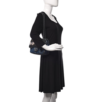 Chanel Sequin Medium Coco Cuba Single Flap Blue 2 of 13