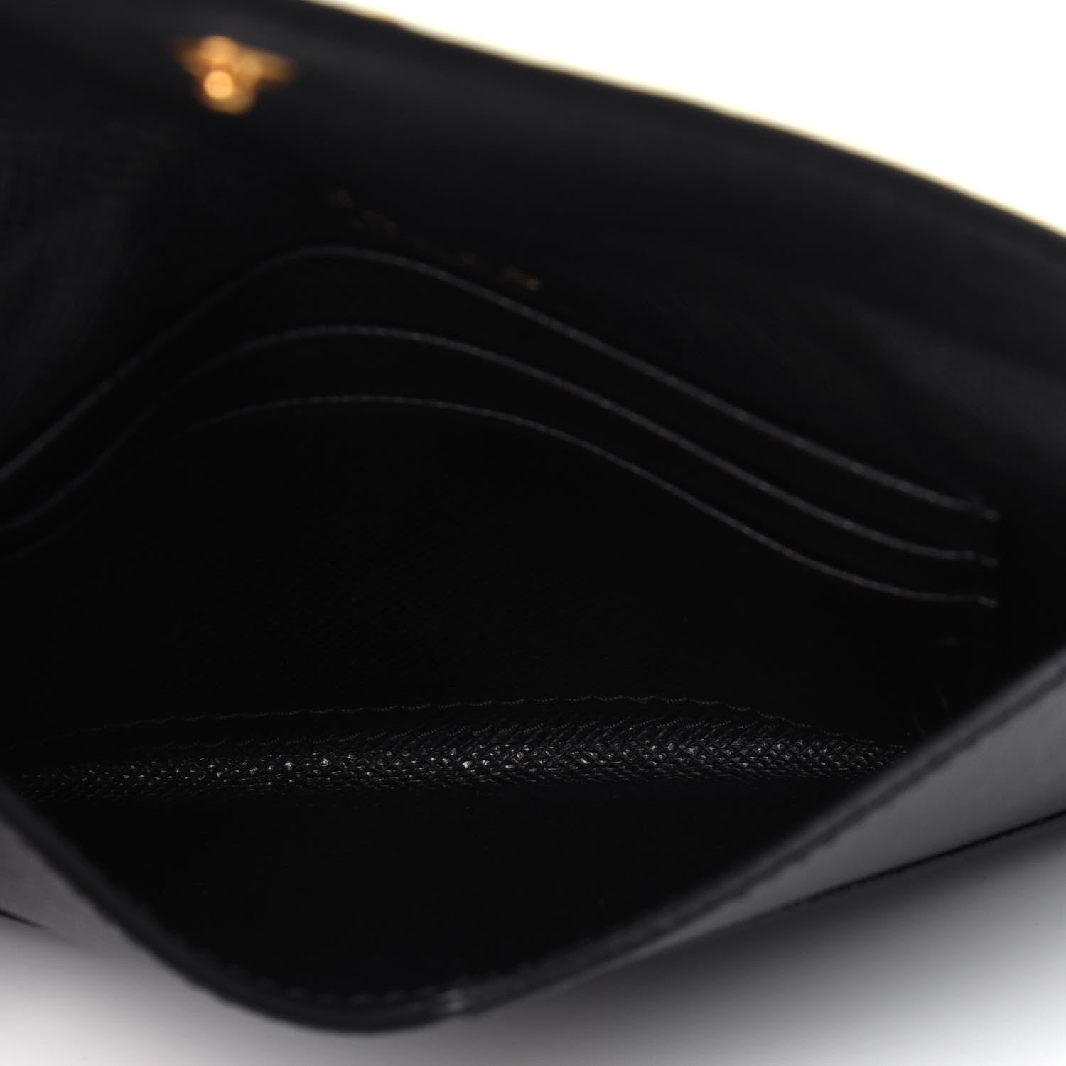 Prada Saffiano Metal Envelope Compact Wallet Black 5 of 8