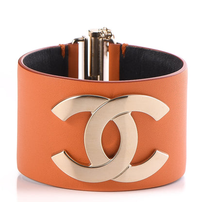 Chanel Calfskin CC Wide Cuff M Orange 1 of 6