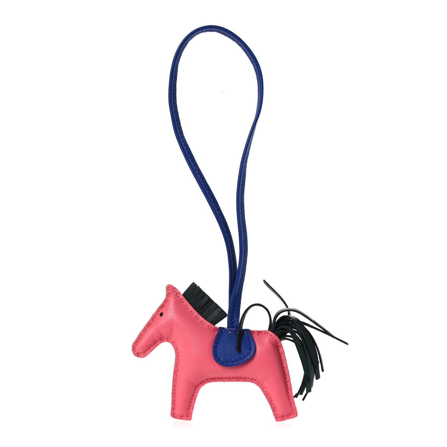 Hermes Milo Lambskin Grigri Rodeo Horse Bag Charm PM Rose Azalee Vert Cypress Bleu Electrique 1 of 5
