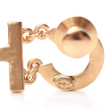 Chanel Crystal Logo Brooch Set Gold 3 of 4