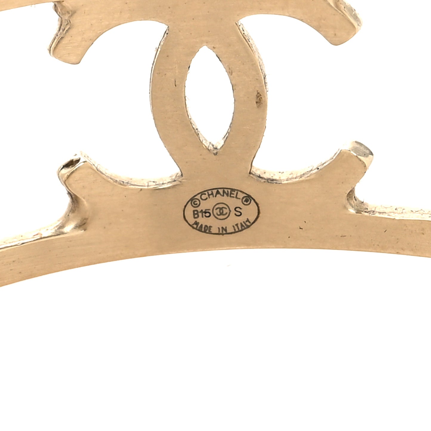 Metal Logo Cuff Bracelet Light Gold