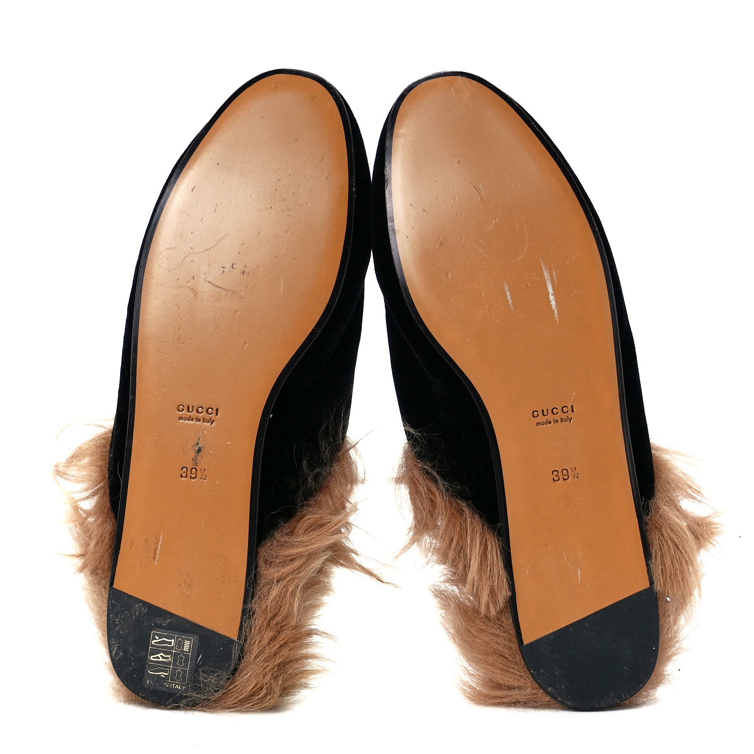 Gucci Velvet Fur Womens Princetown Slippers 39.5 Black 5 of 7
