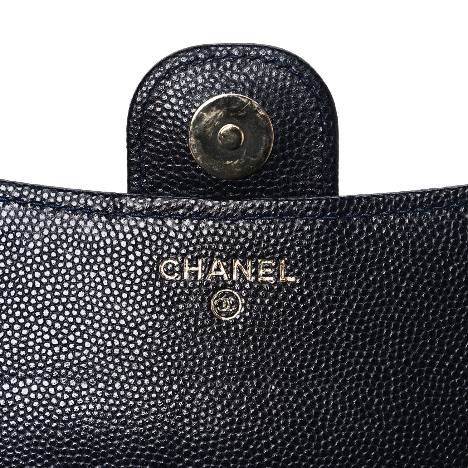 Chanel Caviar Quilted Flap Phone Holder With Chain Navy Blue 6 of 12