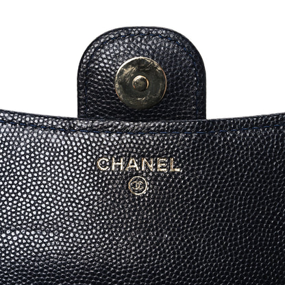 Chanel Caviar Quilted Flap Phone Holder With Chain Navy Blue 6 of 12