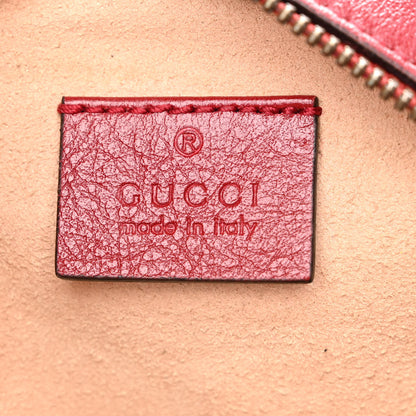 Gucci Glazed Calfskin Matelasse Heart Mini GG Marmont Round Shoulder Bag Romantic Cerise 6 of 10