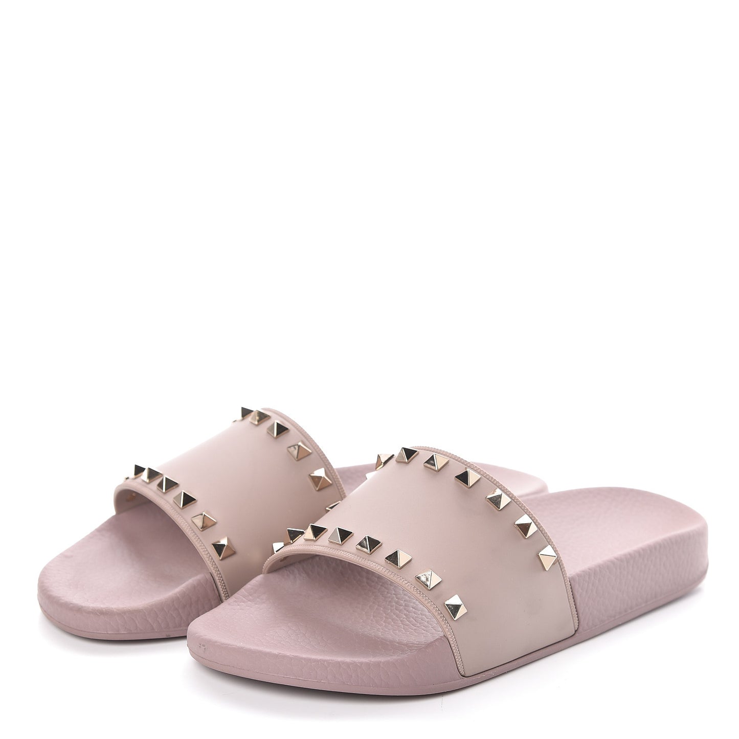 Rubber Rockstud Slide Sandals 39 Poudre