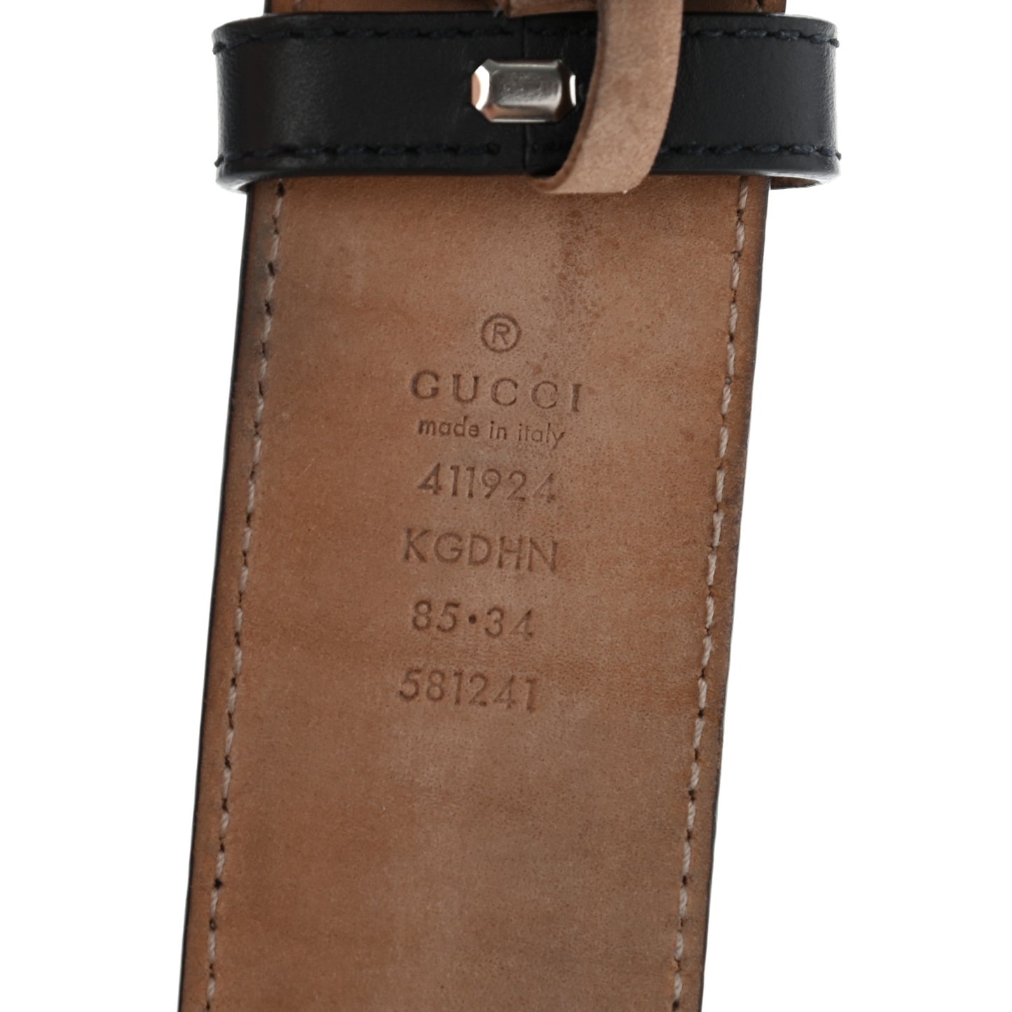 GG Supreme Monogram Selleria Calfskin Interlocking G 40mm Belt 85 34 Beige Ebony Blue