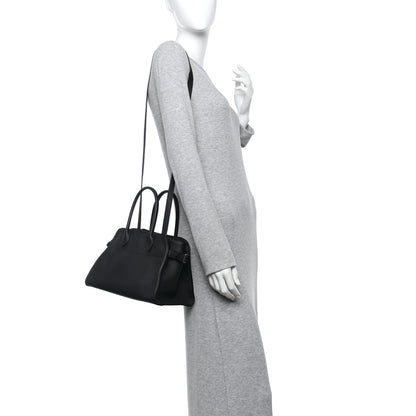 The Row Grained Calfskin Soft Margaux 10 Bag Black 2 of 12