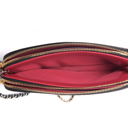 Chanel Glazed Aged Calfskin Quilted CC Small Clutch With Chain Black 4 of 10