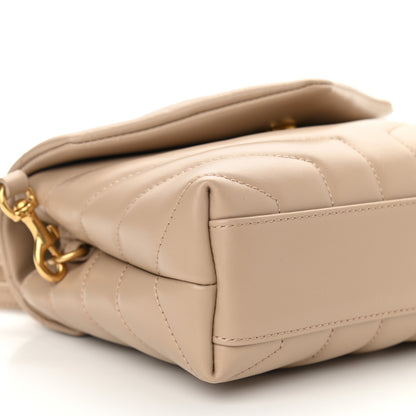 Saint Laurent Calfskin Y Quilted Monogram Toy Loulou Crossbody Bag Dark Beige 7 of 8