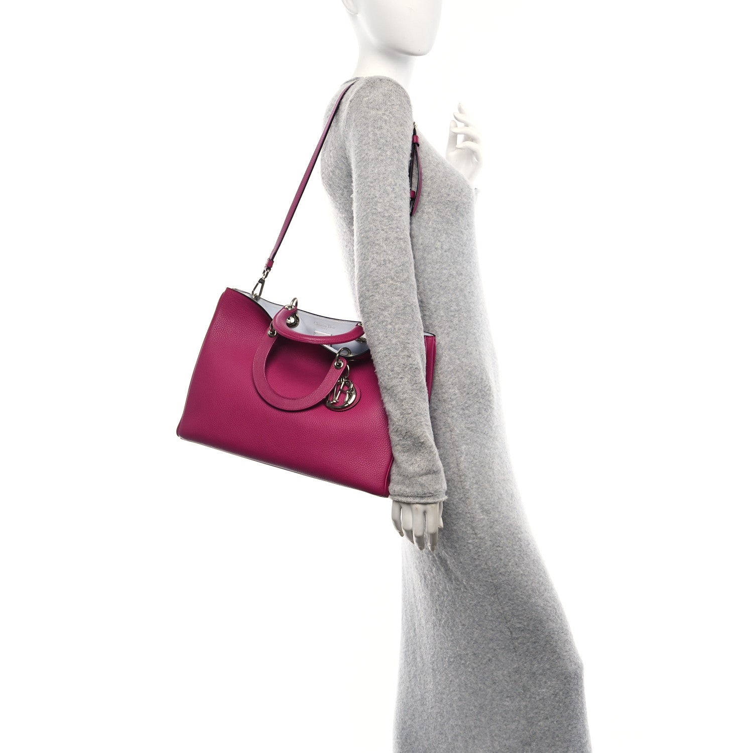 Christian Dior Bullcalf Large Diorissimo Tote Toxic Purple 2 of 11
