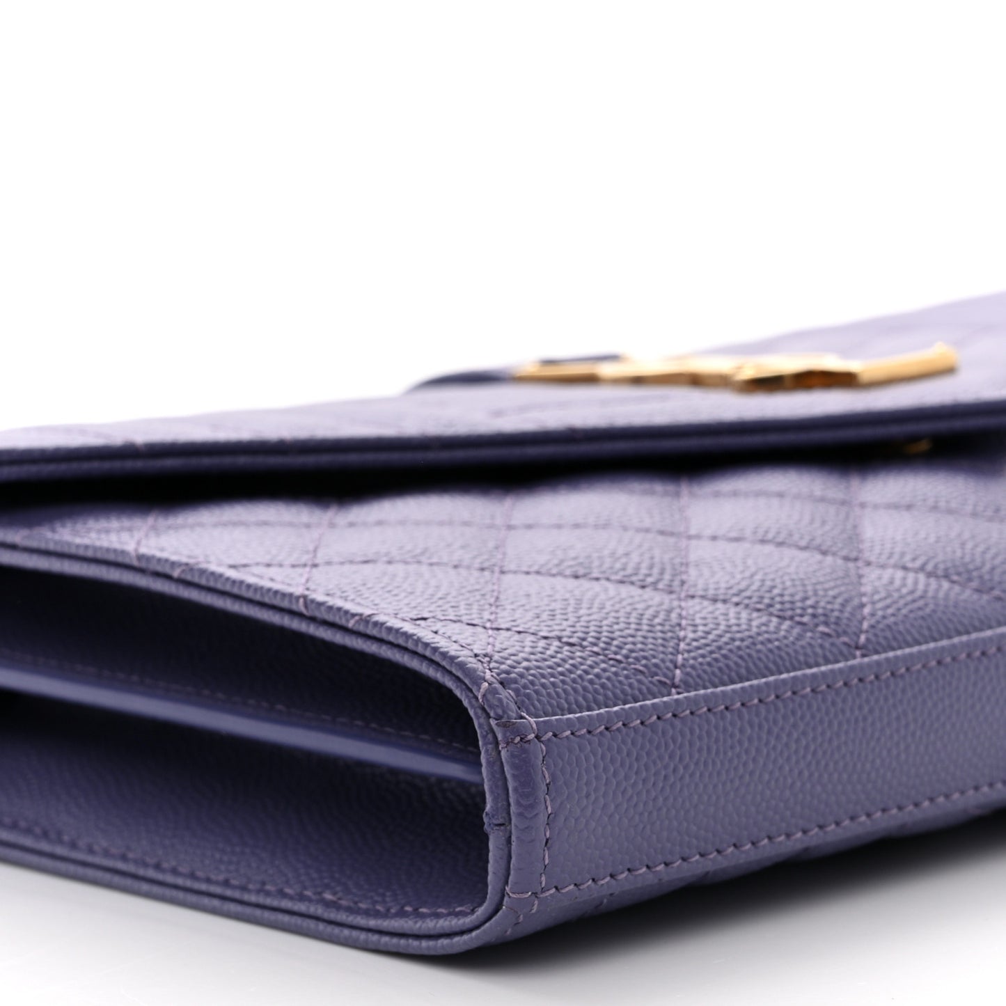 Grain De Poudre Mixed Matelasse Triquilt Monogram Chain Wallet Dark Wisteria