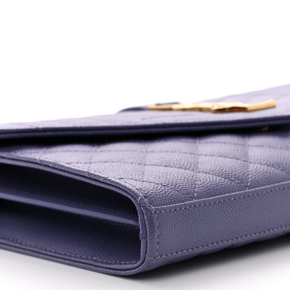 Saint Laurent Grain De Poudre Mixed Matelasse Triquilt Monogram Chain Wallet Dark Wisteria 8 of 10