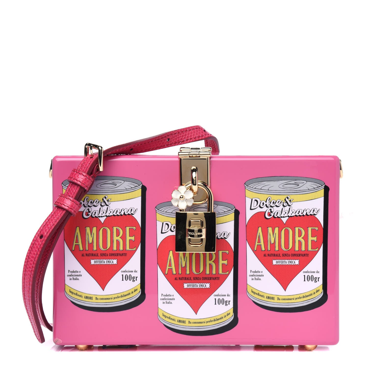 Dolce & Gabbana Acrylic Soup Can Printed Box Crossbody Bag Fucshia 1 of 9