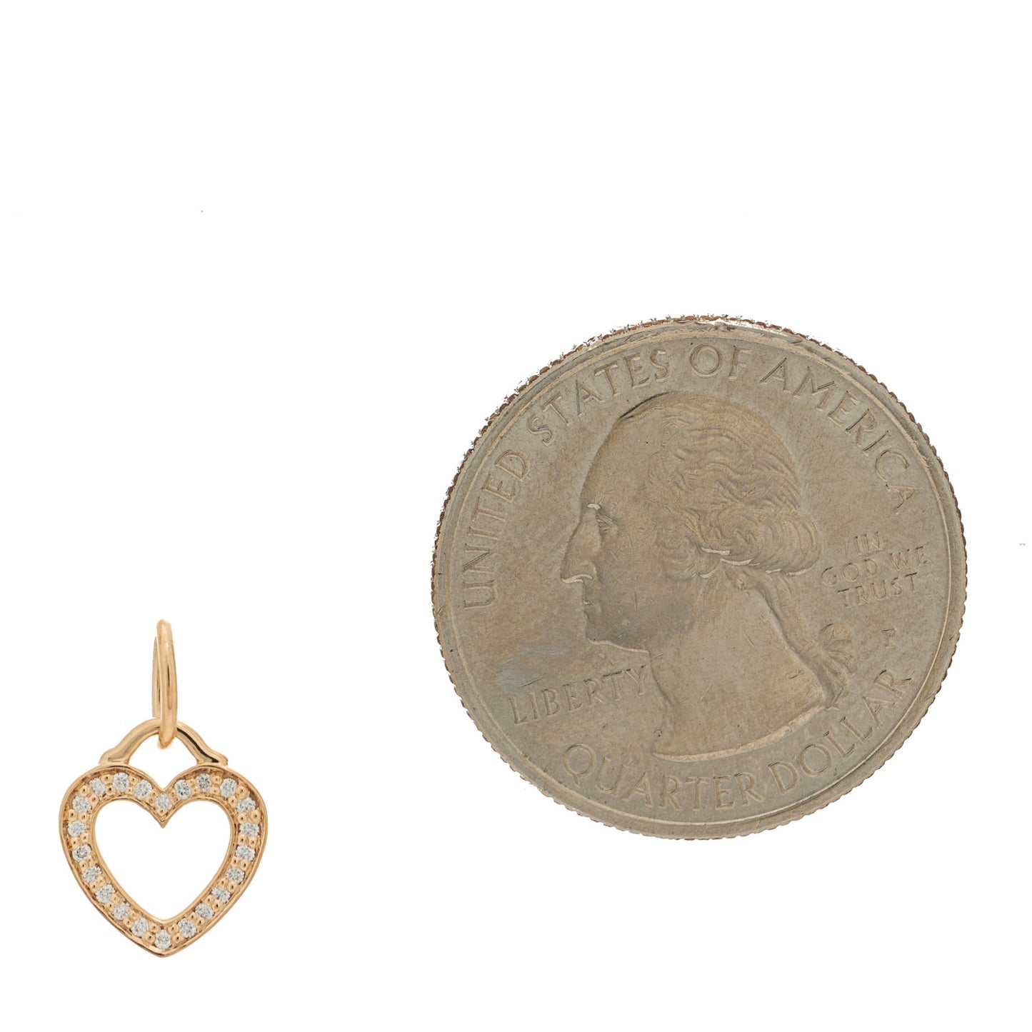 18K Rose Gold Diamond Sentimental Heart Pendant