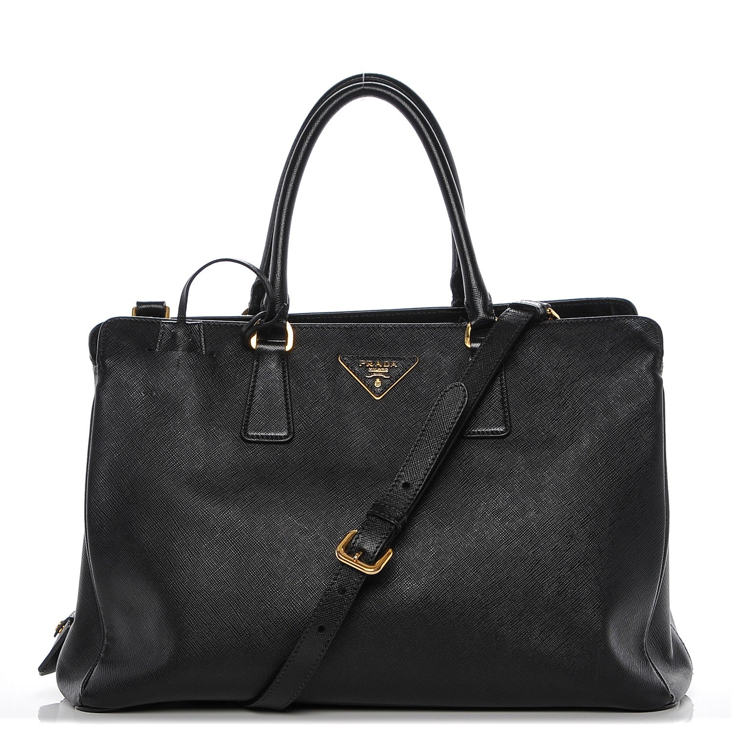 Prada Saffiano Lux Large Top Handle Open Tote Nero Black 1 of 6