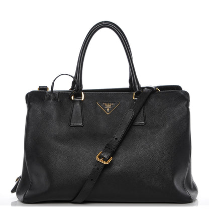 Prada Saffiano Lux Large Top Handle Open Tote Nero Black 1 of 6