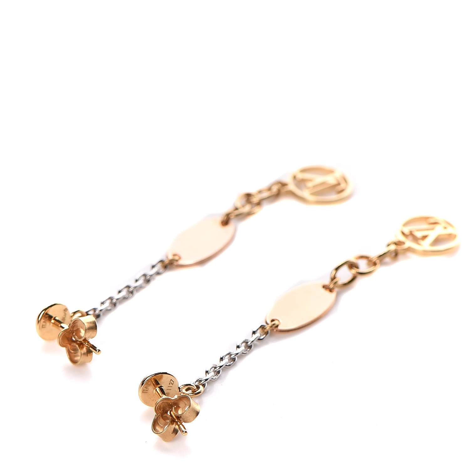 Louis Vuitton Logomania Earrings Gold 4 of 4