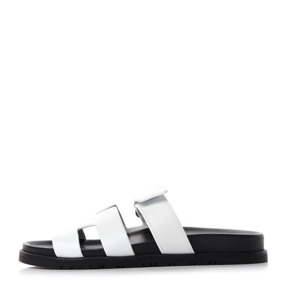Hermes Calfskin Womens Chypre Sandals 40 White 1 of 9
