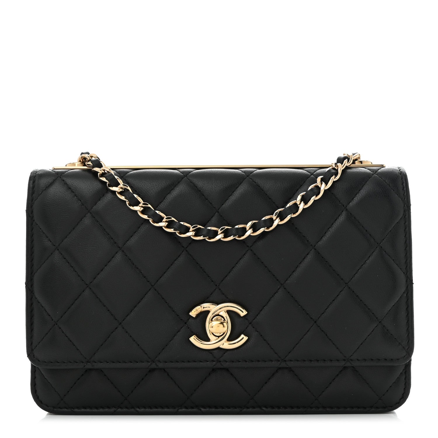 Chanel Lambskin Quilted Trendy CC Wallet On Chain WOC Black 1 of 10