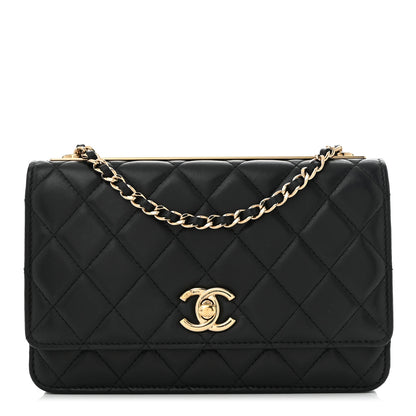 Chanel Lambskin Quilted Trendy CC Wallet On Chain WOC Black 1 of 10