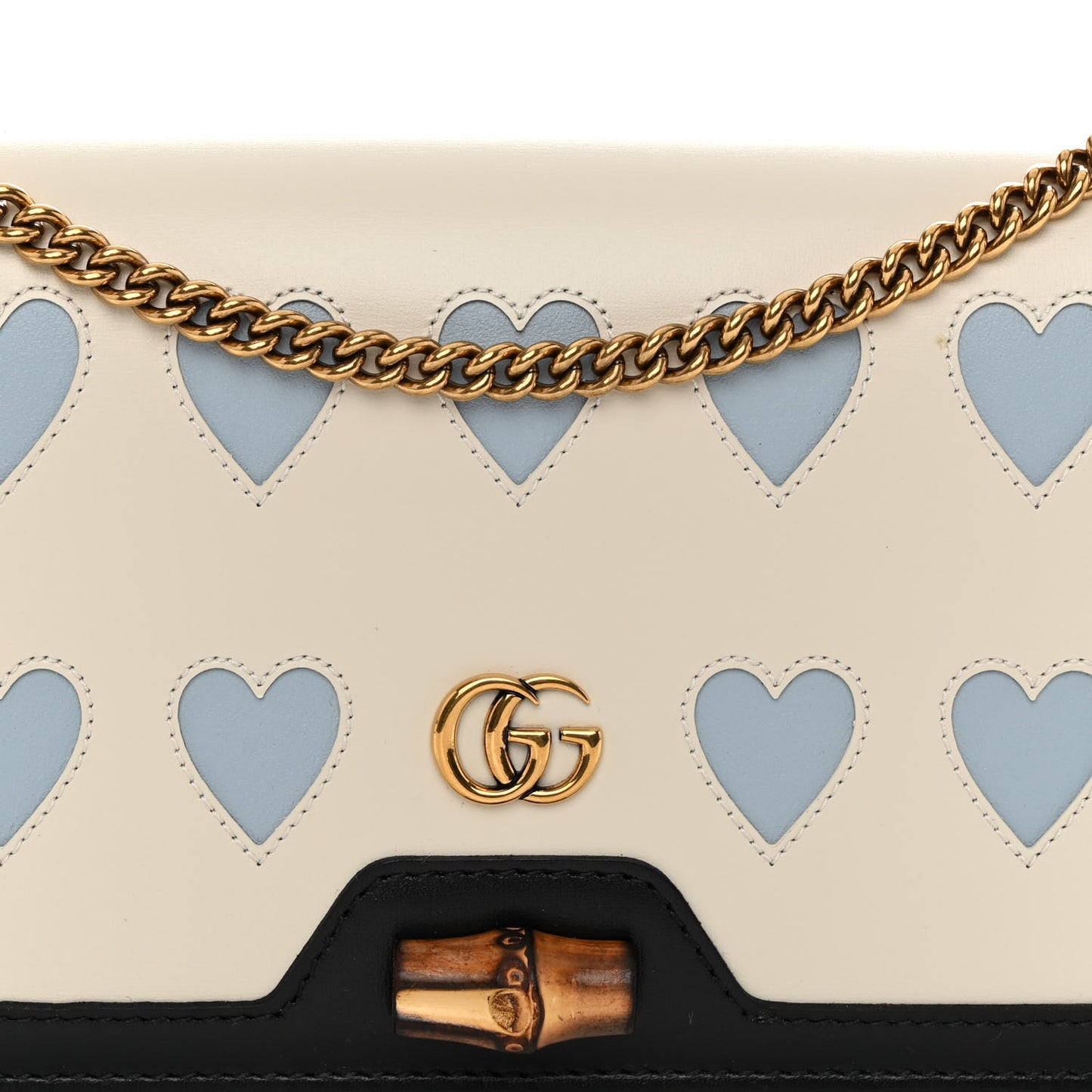 Calfskin Lovelight Mini Diana Chain Bag Mystic White Paradise Cloude