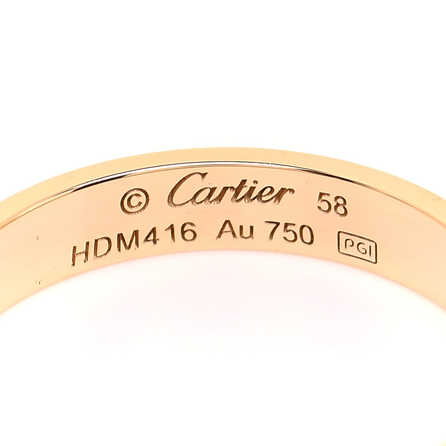 18K Yellow Gold 3.5mm LOVE Wedding Band Ring 58 8.25