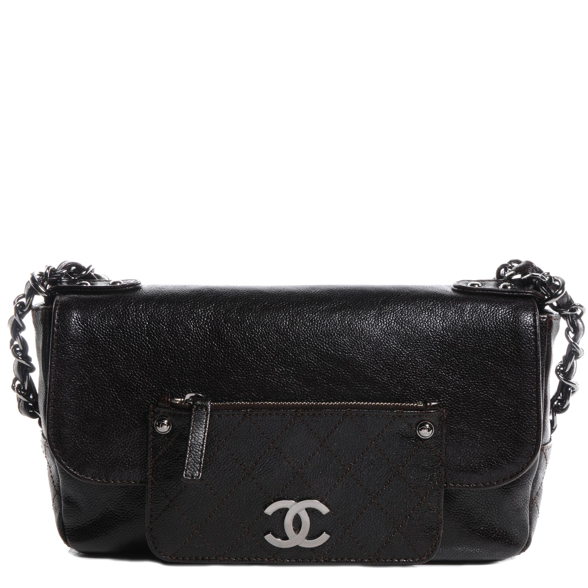 Chanel Glazed Caviar Small Pocket In The City Shoulder Bag Brown 1 of 7