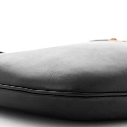 Saint Laurent Smooth Calfskin Paris VII Large Flat Hobo Black 10 of 15