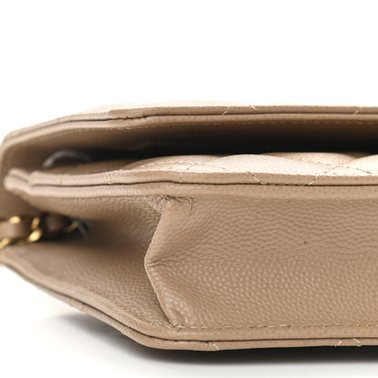Chanel Caviar Quilted Wallet On Chain WOC Beige 10 of 12
