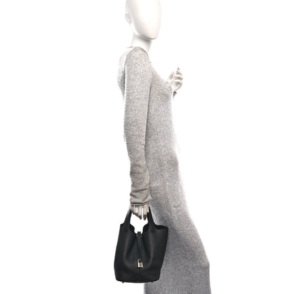 Hermes Taurillon Clemence Picotin Lock 22 MM Black 2 of 12