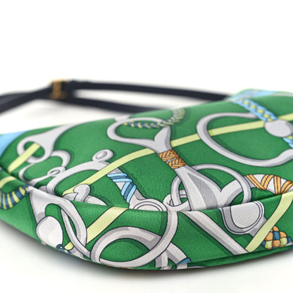 Hermes Silk Sursoie To Go Pouch Vert Yucca Celeste Caban 9 of 10