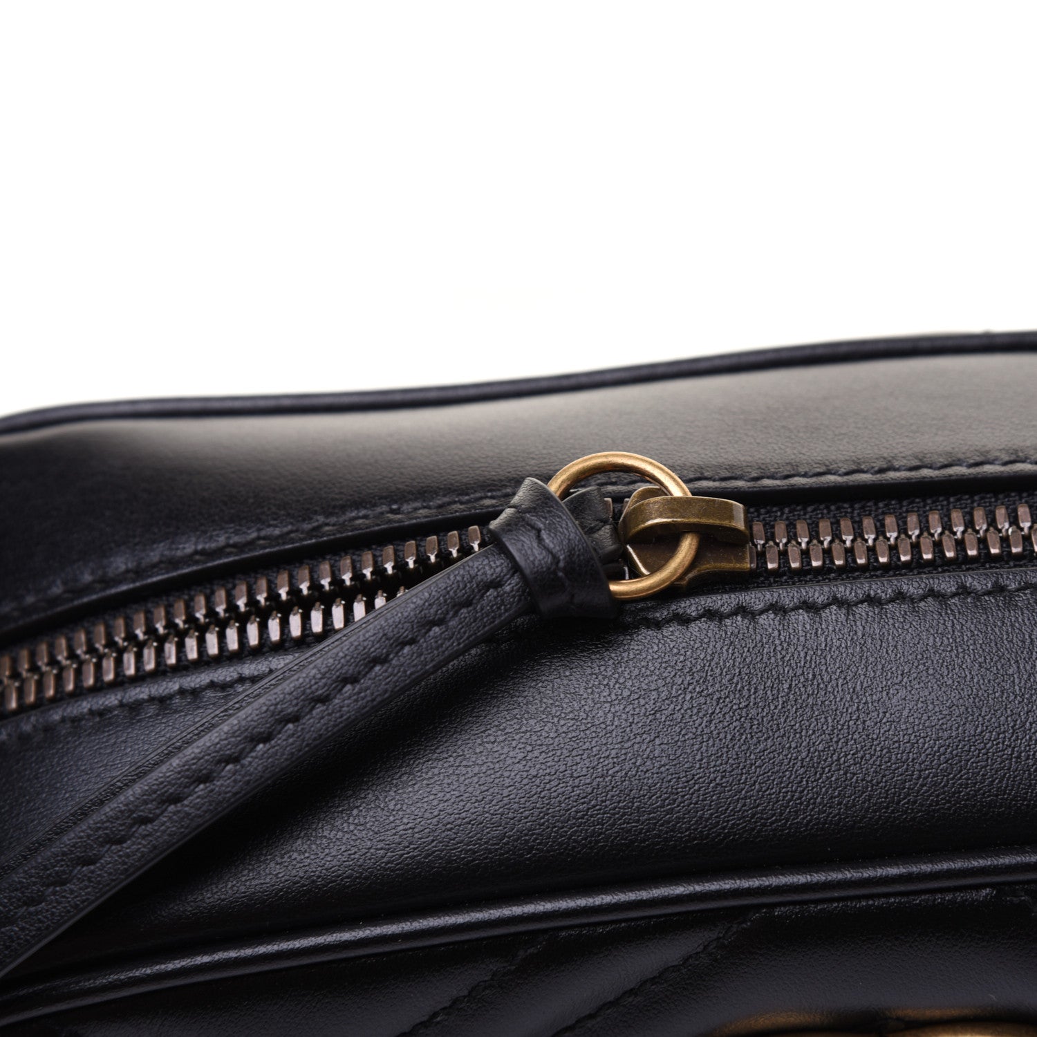 Gucci Calfskin Matelasse Small GG Marmont Chain Shoulder Bag Black 12 of 14