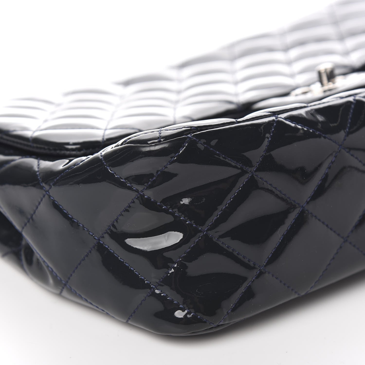 Chanel Patent Quilted Jumbo Single Flap Navy 7 of 9