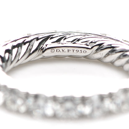 David Yurman Platinum Diamond 3.6mm Eden Eternity Wedding Band Ring 50 5.5 4 of 4