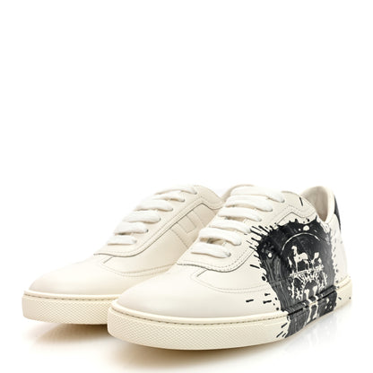 Hermes Swift Peinture Fraiche Womens Quicker Sneakers 37 White Black 2 of 7