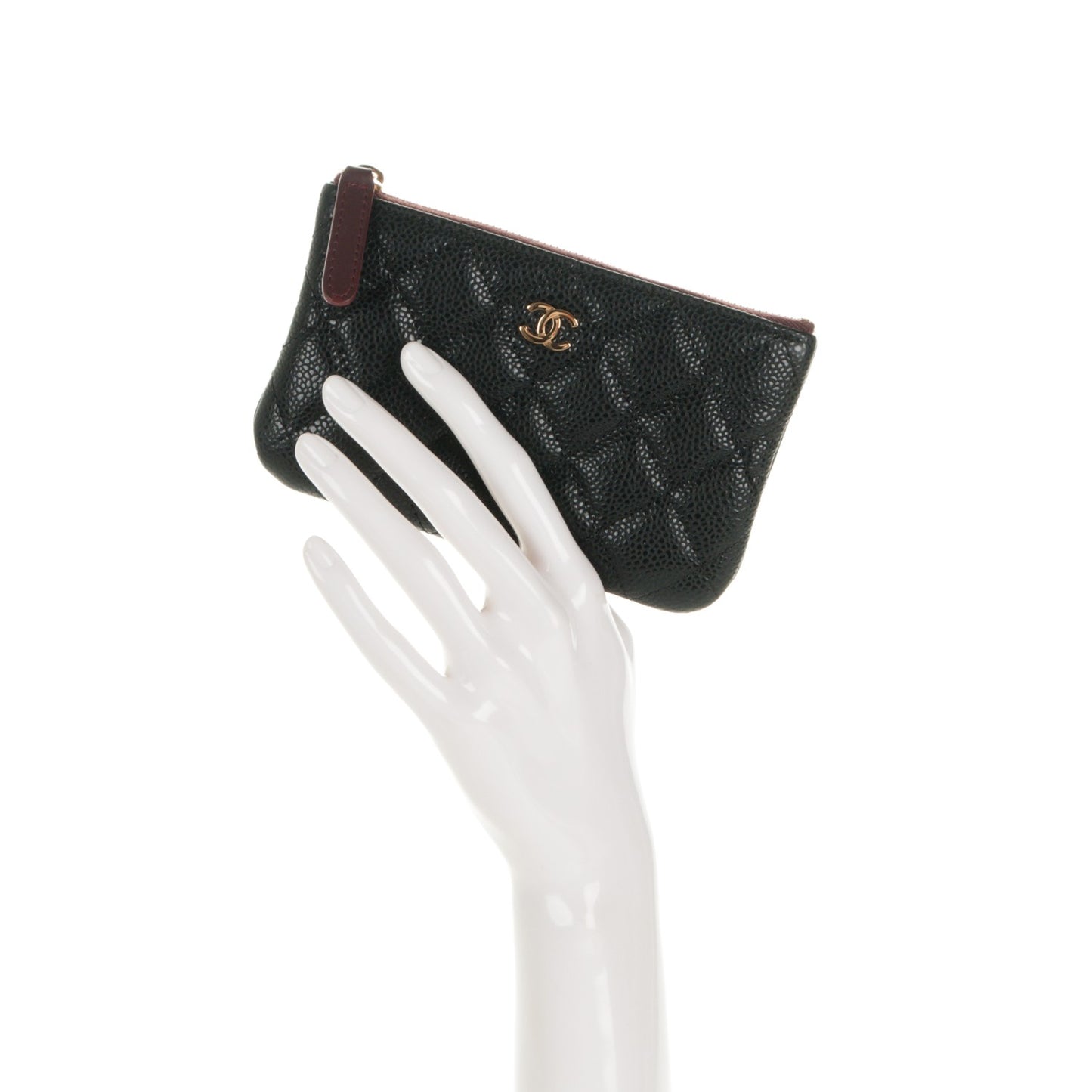 Caviar Quilted Small Cosmetic Case Black