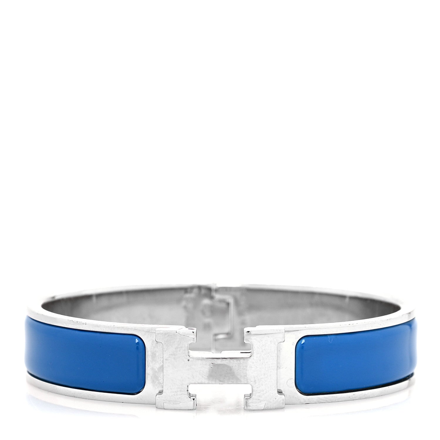 Hermes Enamel Narrow Clic Clac H Bracelet PM Bleu Intense 1 of 5