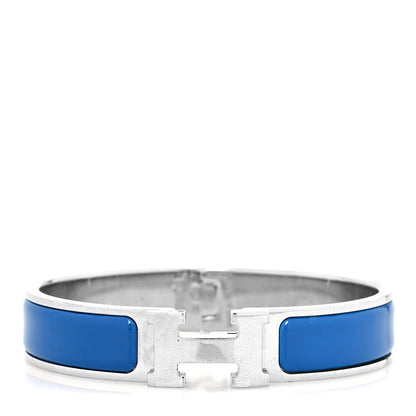 Hermes Enamel Narrow Clic Clac H Bracelet PM Bleu Intense 1 of 5