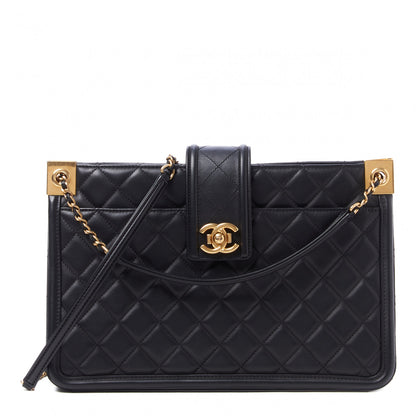 Chanel Lambskin Quilted Elegant CC Shopping Tote Black 1 of 8