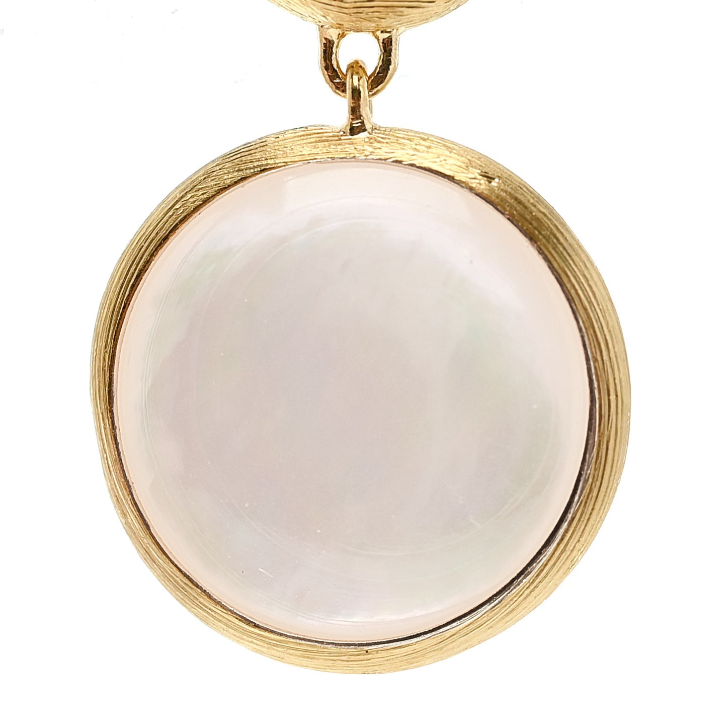 18K Yellow White Gold Diamond Mother of Pearl Jaipur Drop Earrings