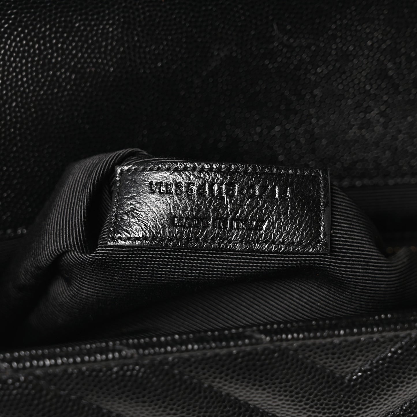 Grain De Poudre Matelasse Chevron Large Monogram Satchel Black