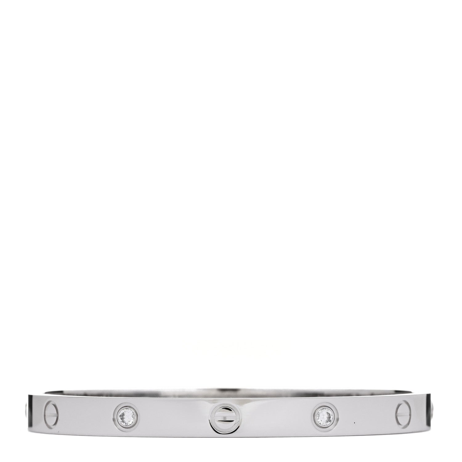 Cartier 18K White Gold 4 Diamond Love Bracelet 18 1 of 9