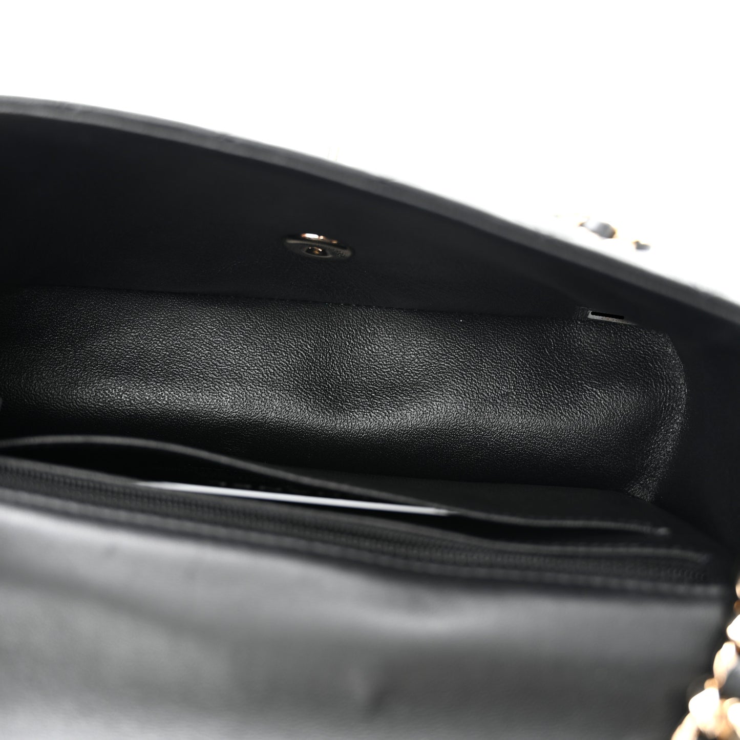 Lambskin Quilted Mini Coco Charms Rectangular Flap Black