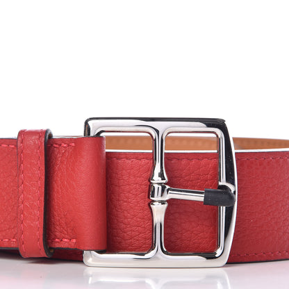 Hermes Taurillon Clemence 42mm Mens Etriviere Belt 90 Rouge Casaque 6 of 9