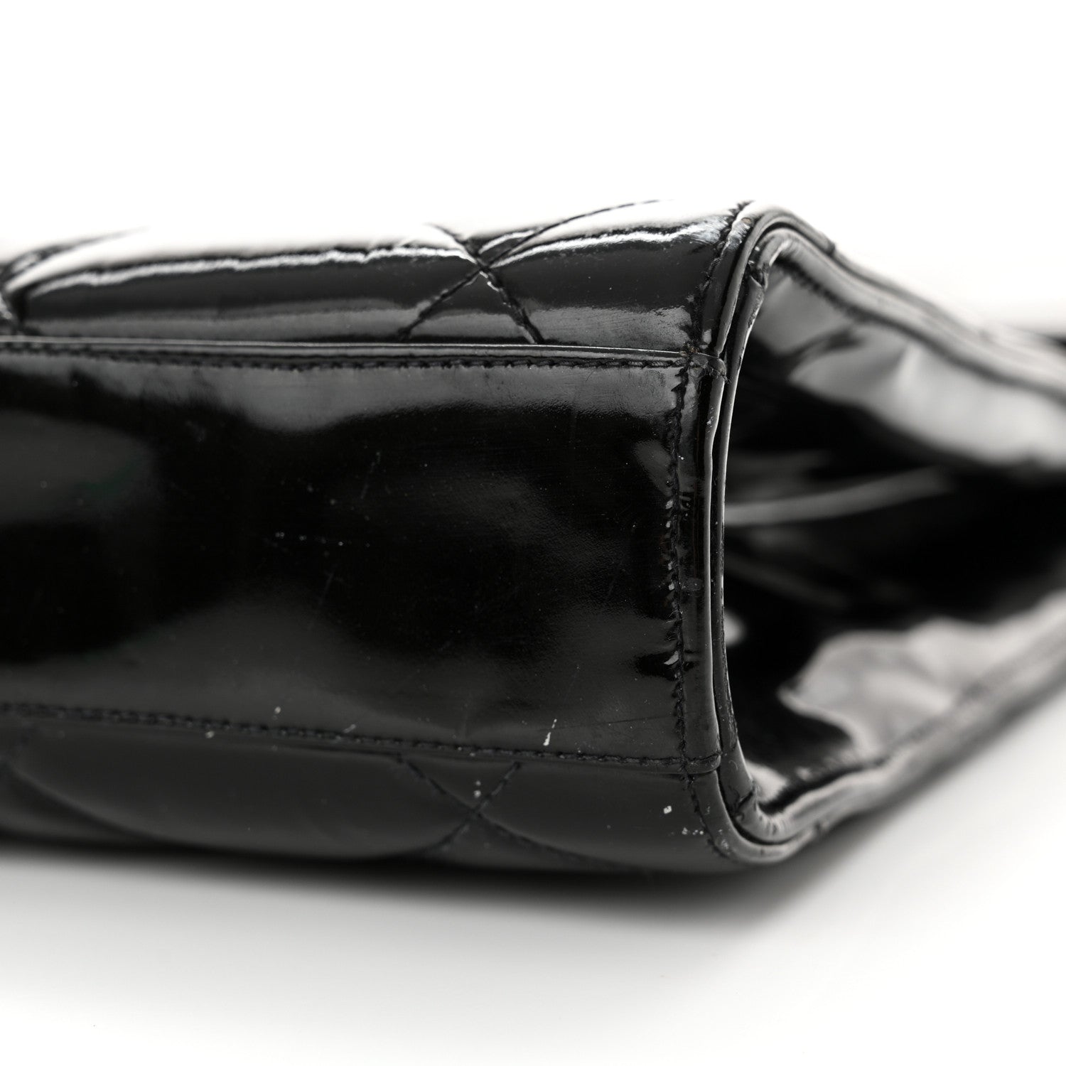 Chanel Patent Quilted Briefcase Laptop Bag Black 10 of 16