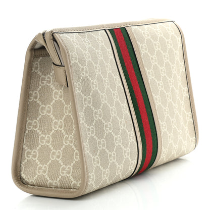 Gucci GG Supreme Monogram Web Toiletry Case Beige White 3 of 8